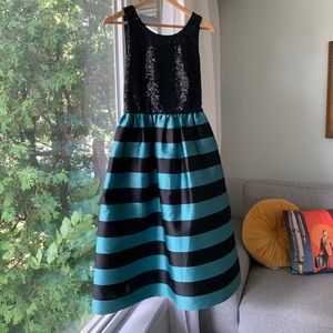 Anthropologie Striped Sequin Formal Dress